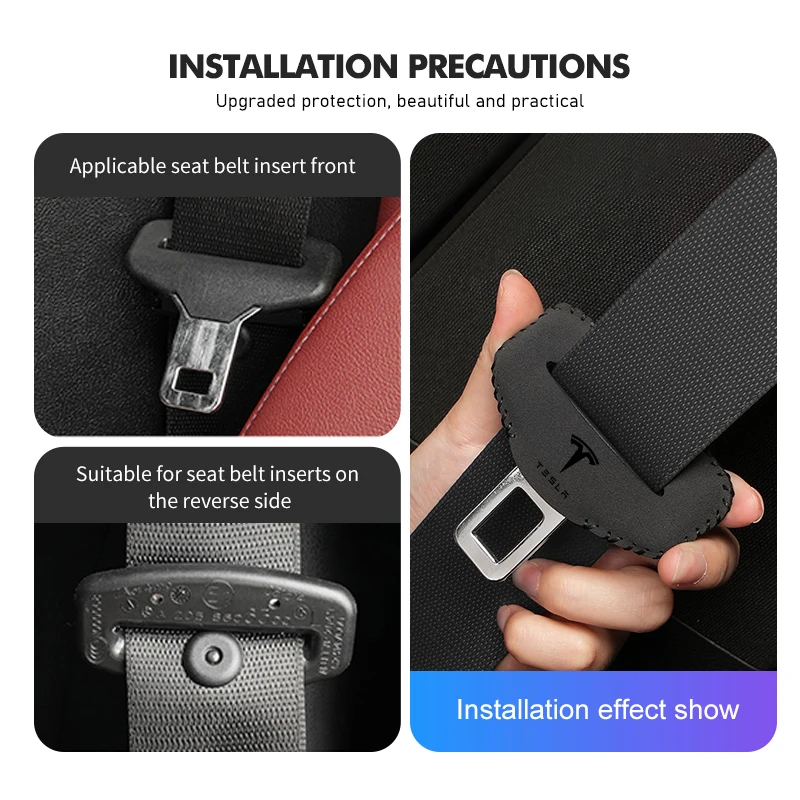 Car Seat Belt Base Buckle Protector Cover Accessories For Tesla Model 3 S Y X