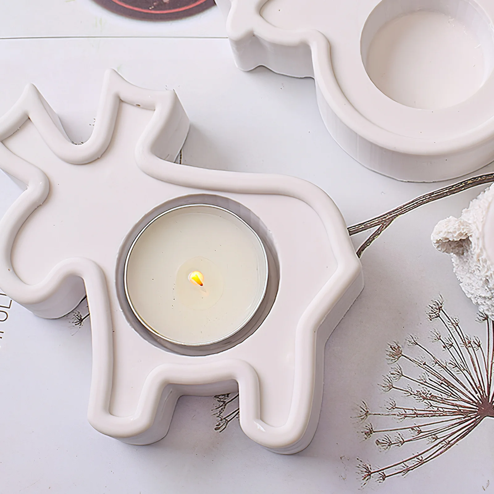 

Adorable Christmas Elk Mold DIY Craft Practical Silicone Candlestick Holder Molds Holder Molds Silicone DIY Mold