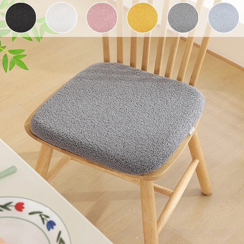 All Seasons Teddy Fleece Seat Pad Slow-Recovery Memory Foam Cushion Soft Comfortable for Office Chair Home Stool Home Decoration