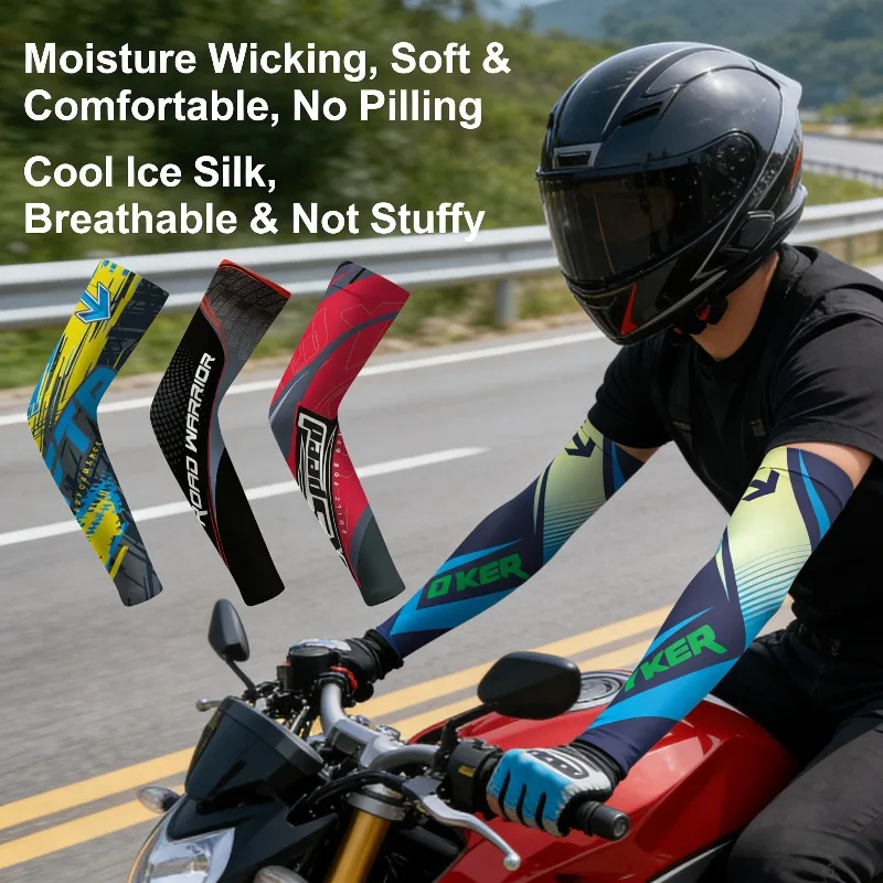 

Охлаждающие нарукавники из ледяного шелка с защитой от УФ-излучения для езды на мотоцикле, велосипеде, рыбалки, вождения и занятий спортом на открытом воздухе