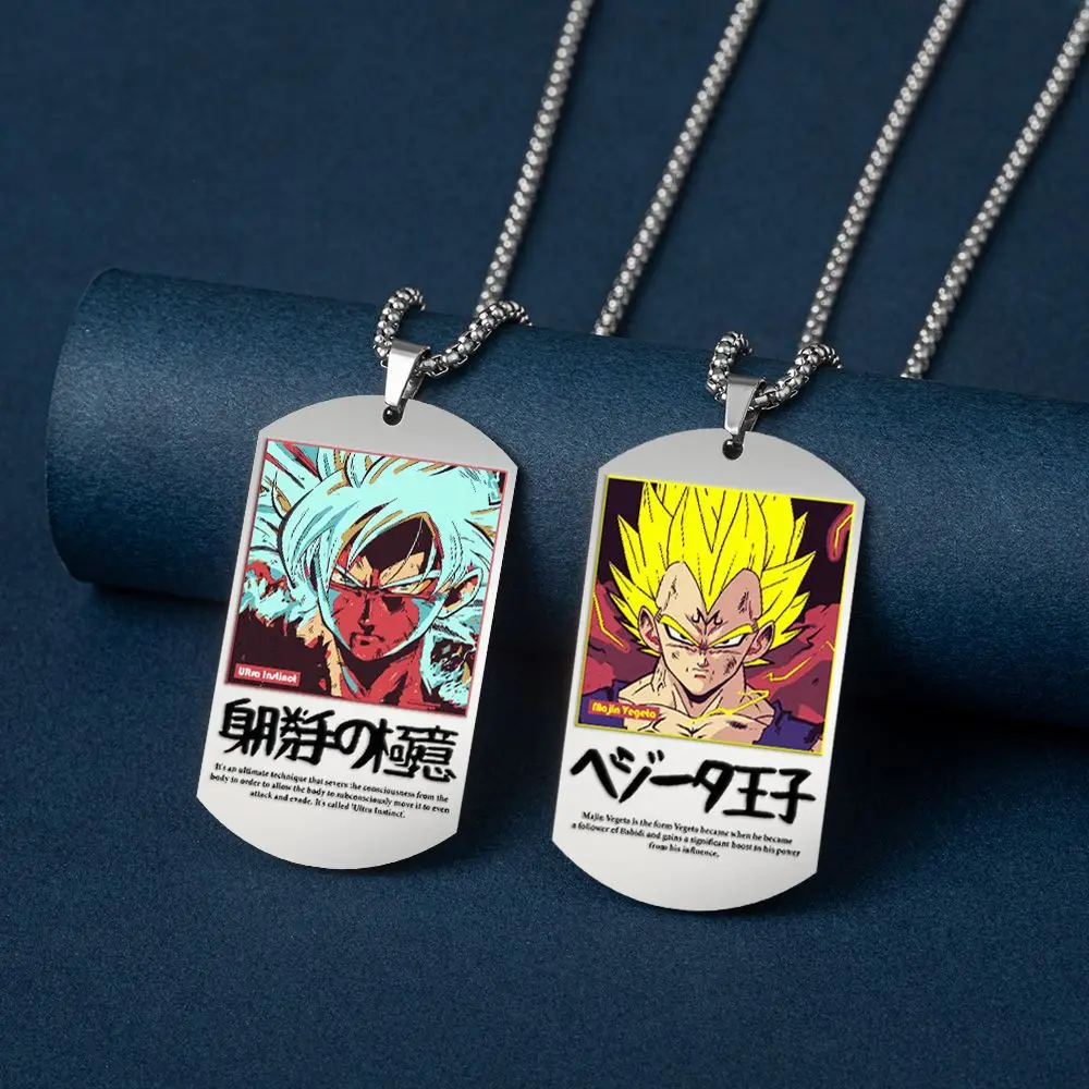 New Dragon Ball Stainless Steel Necklace Super Saiyan Monkey King Anime Necklace Print Festival Gift