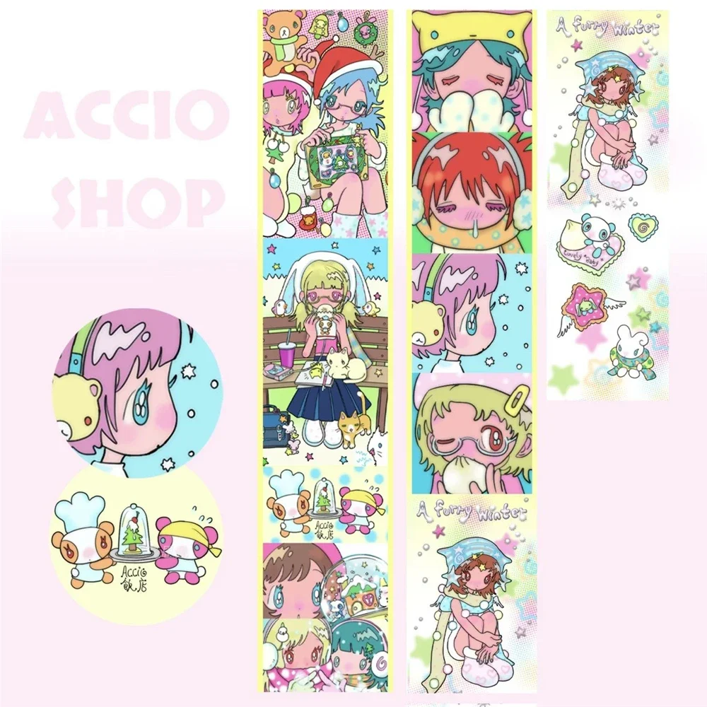 Handgezeichnete Niedliche Anime-Mädchen Aufkleber, Scrapbook Sticker Tape Bastelbedarf, Nicht-Rollbares Format – Detail 2