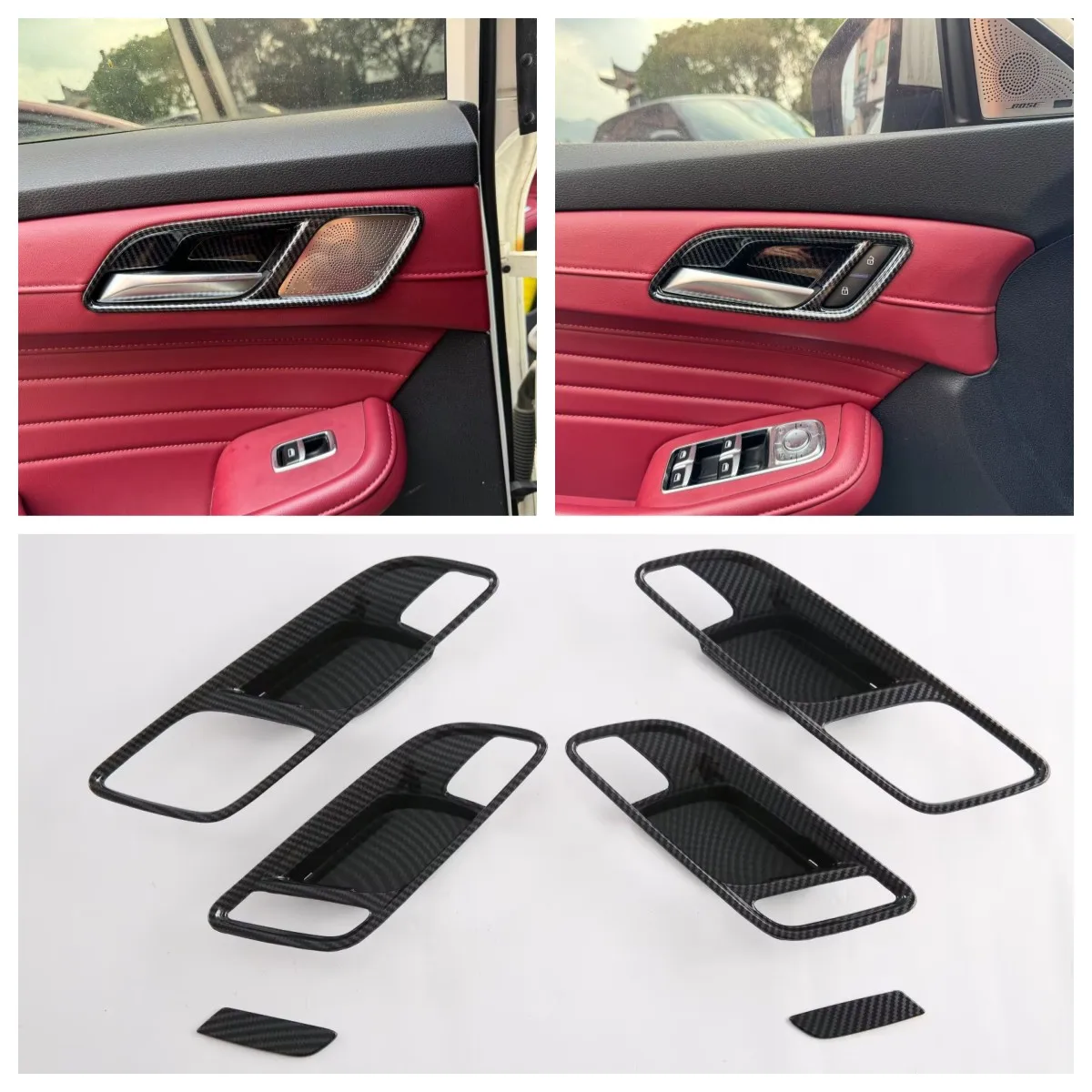 Für MG HS 2018 2019 2020 2021 2022 2023 2024 ABS Carbon-Faser Innentürgriff-Schalenrahmenabdeckung Zierleisten Auto-Styling Zubehör