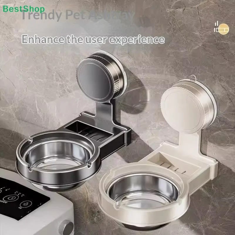 ✔Suction Cup Wall Mounted Ashtray Household Toilet Bathroom Punch-free Anti-fly Ash Storage Split Creative Ashtray Rack