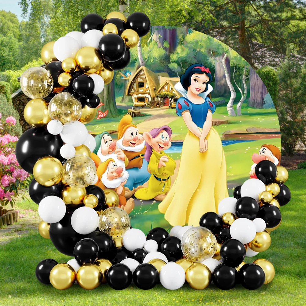 เจ้าหญิงสโนว์ไวท์วันเกิดตกแต่งรอบฉากหลังพื้นหลังการถ่ายภาพ Baby Shower ฉลอง Props ถ่ายภาพ