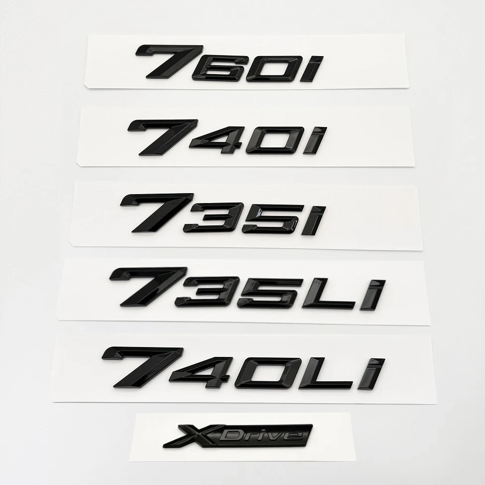 For BMW 2023 New 7 Series Big 735i 740i 760i 735Li 740Li XDrive ABS Emblem Car Trunk Nameplate Logo Sticker