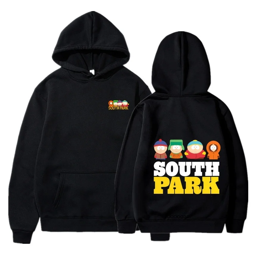 

Толстовка с аниме-принтом South Park, модная теплая куртка, мужская толстовка на осень и зиму, уличная черная толстовка с длинными рукавами