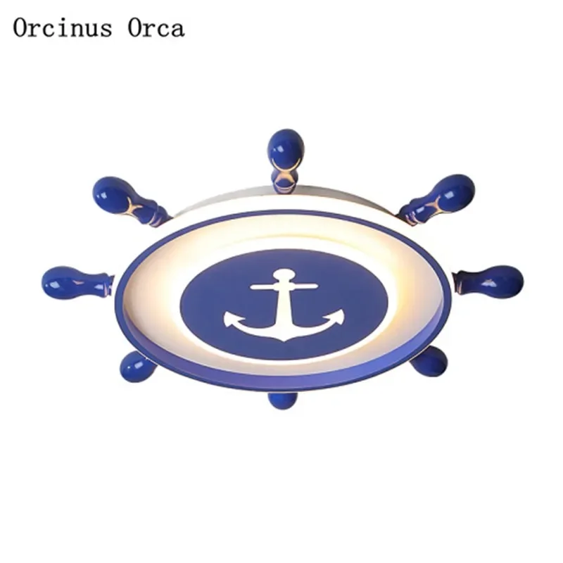 

Nordic modern minimalist blue rudder ceiling lamp bedroom children's room lamp Mediterranean LED pirate ceiling lamp