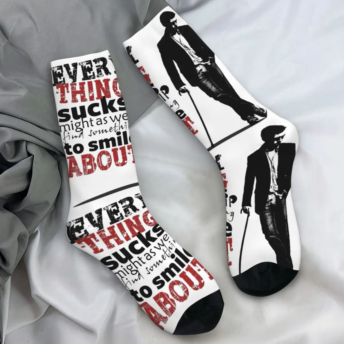 Gregory House Stockings Everything sucks Design Vintage Socks Autumn Anti Skid Socks Adults Men Running Medium Soft Socks