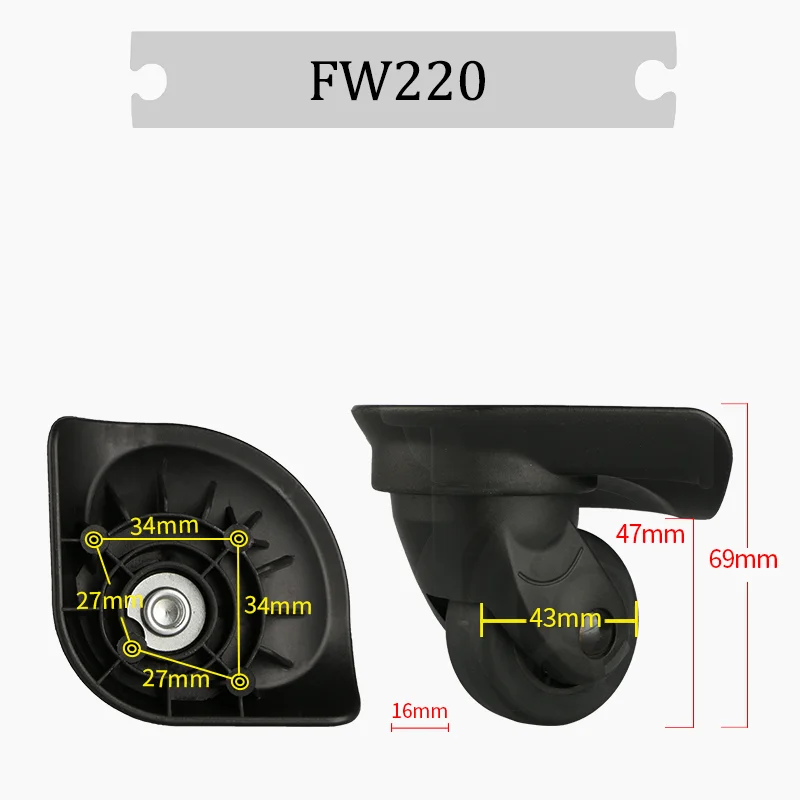 For Diplomat FW220 Universal Wheel Replacement Suitcase Rotating Silent Smooth Convenient Shock Absorbing Accessories Wheels