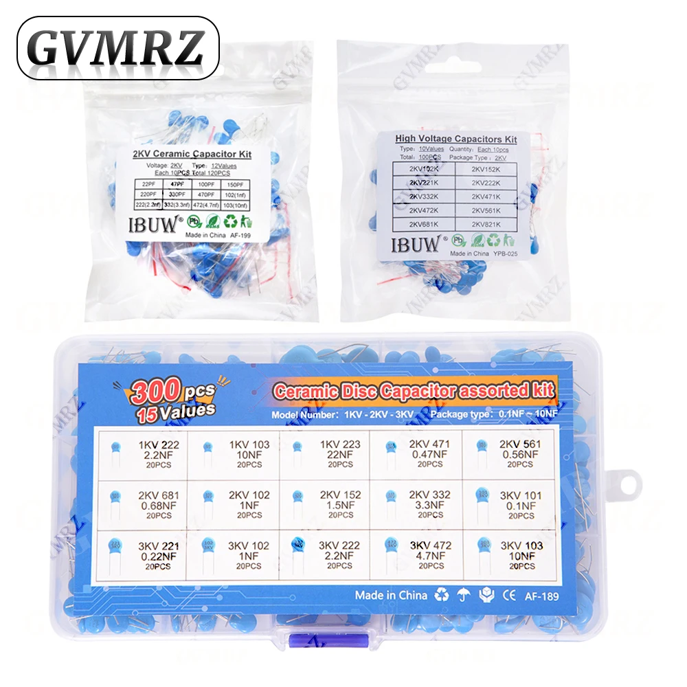 

High voltage Ceramic Capacitor KIT 1KV 2KV 3KV 5PF 30PF 47PF 56PF 100PF 220PF 1NF 2.2NF 3.3NF 4.7NF 10NF 100NF 471 222 223 103