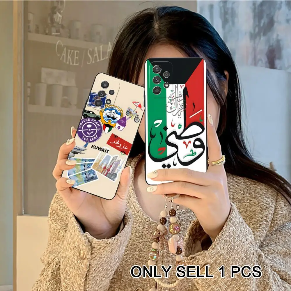 Kuwait Flag Phone Case for Samsung Galaxy A57 56 55 54 53 52 51 37 36 35 34 33 32 31 5G Soft TPU Shockproof Cover