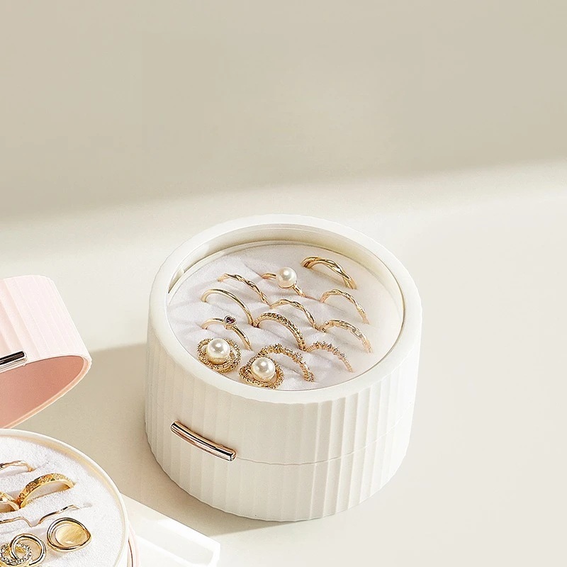 

Jewelry Organizer Travel Portable Earring Ring Necklace Macaroon Color Matching Packing Case