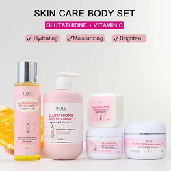 AILKE Skin Whitening Set, With Glutathion, Vitamin C, Shea Butter, Remove Dark Spots, Melanin, Pigmentation, Freckles, Stains