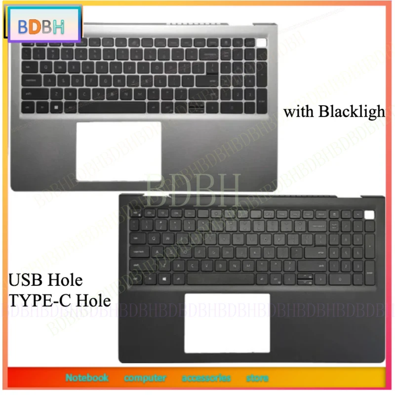 Original New For Dell Inspiron 15 3510 3511 3515 3520 3521 3525 Laptops Palmrest Upper Cover Keyboard Replacement 054WVM 0HRHC5