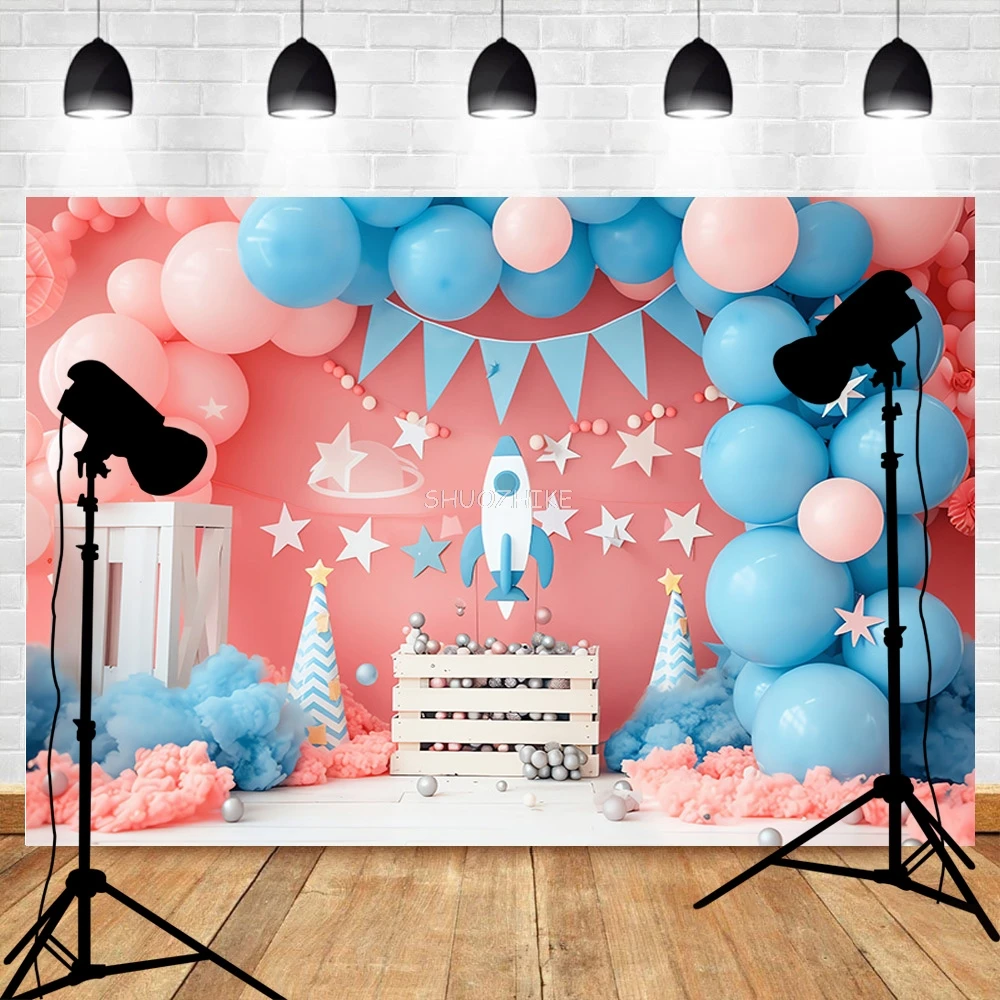 

Arch Balloons Happy Birthday Photography Backdrops Props Candy Cakes Party Banners Newborn Baby Photo Studio Background TF-13