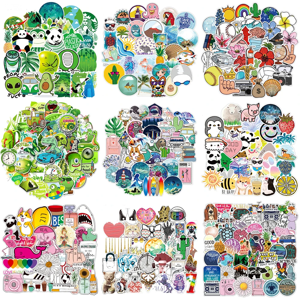 10/30/50pcs niedliche kleine frische Thermoskanne Cartoon Kinder Belohnung Notebook Graffiti Aufkleber dekorative Spielzeug Großhandel