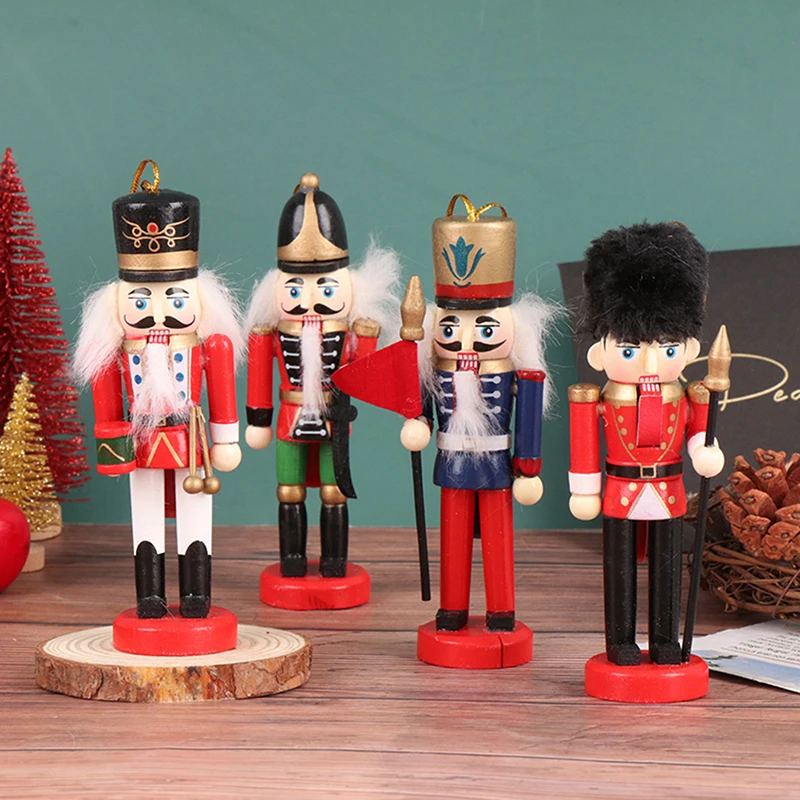 13CM Nutcracker Puppet Soldier Ornaments Christmas Pendant Desktop Decoration Nutcracker Home Decor Cartoons Soldiers Band Dolls