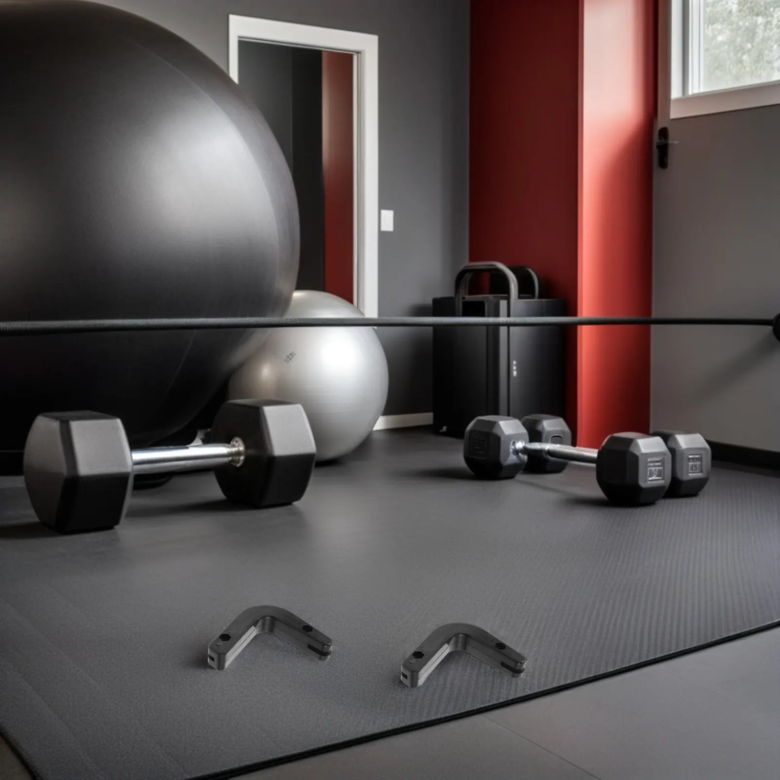 8pcs-barbell-holder-wall-mount-heavy-duty-hooks-squat-rack-floor-stand-weight-plate-storage-rack-gym-equipment-organizer