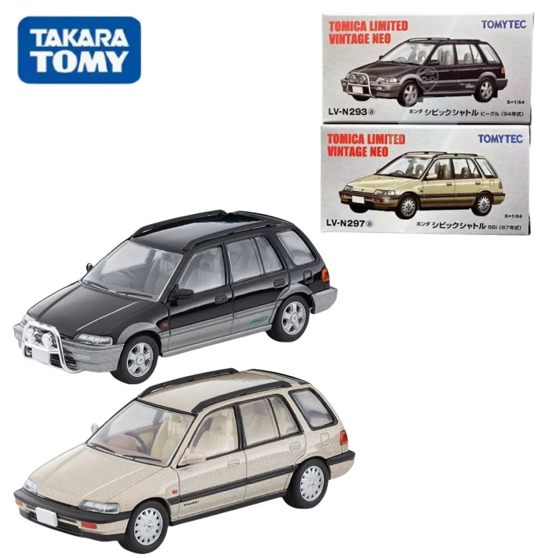 TAKARA TOMY TOMICA 1:64 TLV LV-N297a/N293a Honda Honda Civic Alloy compression shaft miniature model, adult decoration,boy toy