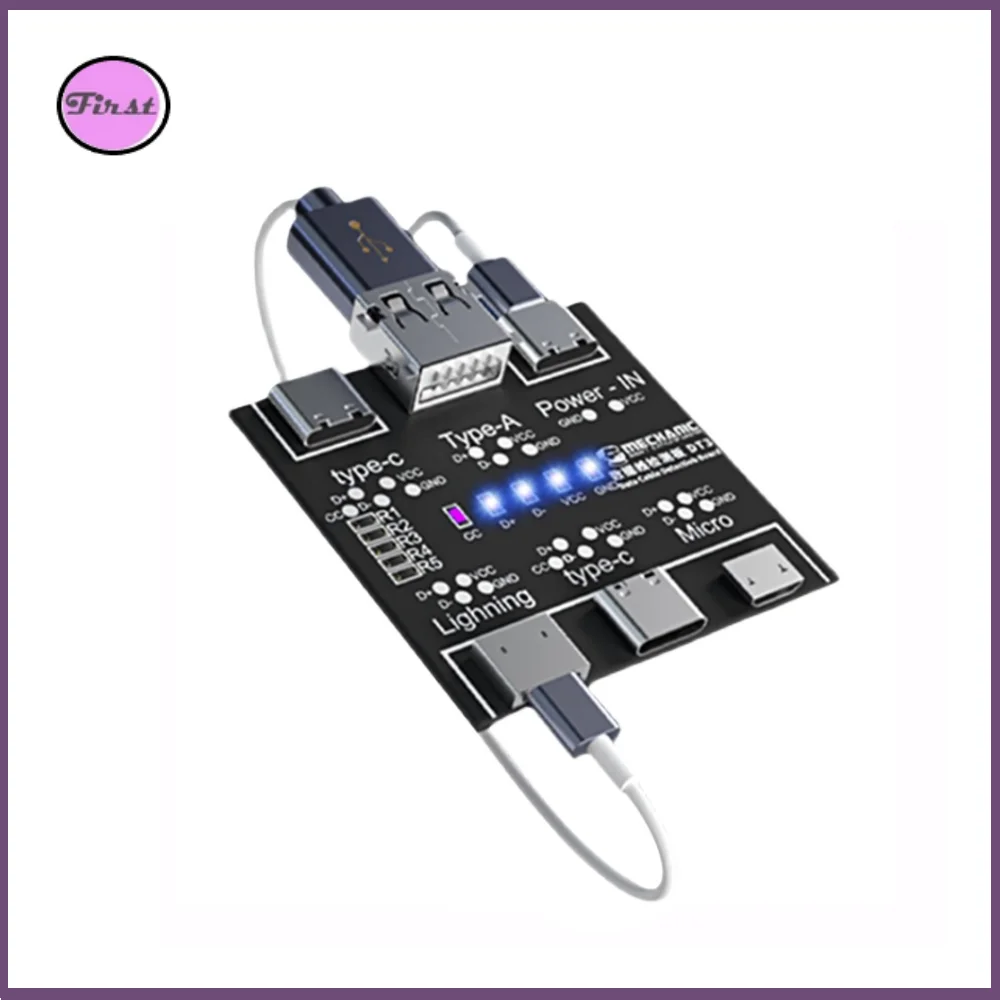 MECHANIC DT3 USB Cable Tester Data Cable Test PCB Board For iPhone Android USB Type-C Lightting Date Cable On-Off Detection Tool