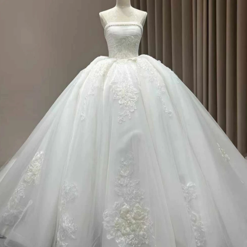 

Luxury White Dubai Arabic Mermaid Wedding Dresses A-Line Applique Lace Beading Court Train Wedding Dress Bridal Gowns vestidos