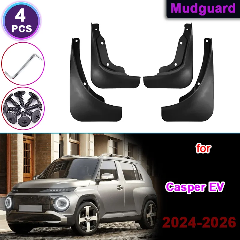 

Автомобильные брызговики для Hyundai Casper EV 2024 2025 2026, расширители, брызговики, комплект, высокая термостойкость, автомобильные аксессуары