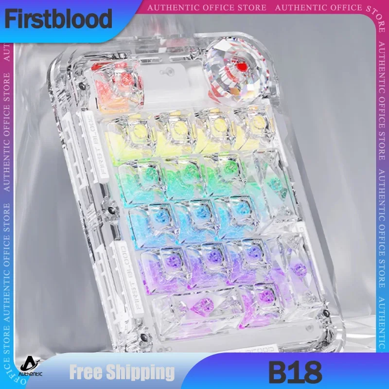 

Firstblood B18 Mini Numeric Keypad Wireless Bluetooth Portable Transparent Keyboard Hot Swap RGB Light Gasket Numpad Pad Gifts