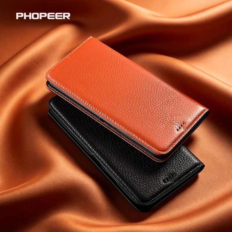 

Luxury Genuine Leather Case for Xiaomi Poco M7 M6 M5 M4 M3 S Pro Plus 4G 5G Litchi peel pattern card pack phone case