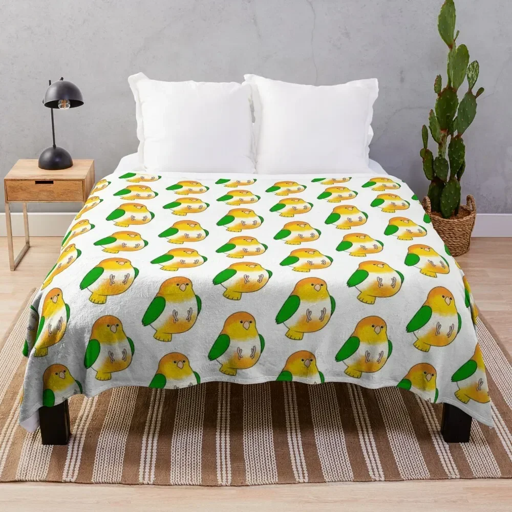 White Bellied Caique Throw Blanket Thin Shaggy Bed Blankets