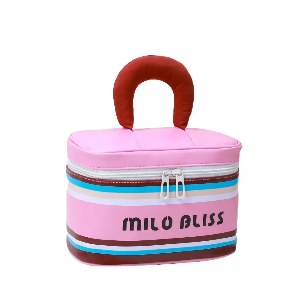

Creative Cosmetics Storage Bag INS with Handle Handheld Makeup Bag Match colors Large Capacity Cosmetic Case Bathroom Supplies