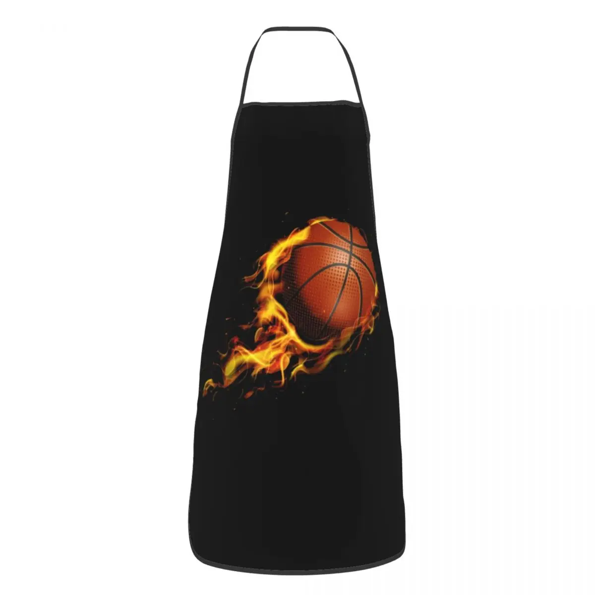 Burning Basketball Ball Aprons Chef Cooking Cuisine Tablier Waterproof Bib Kitchen Cleaning Pinafore for Women Men Painting