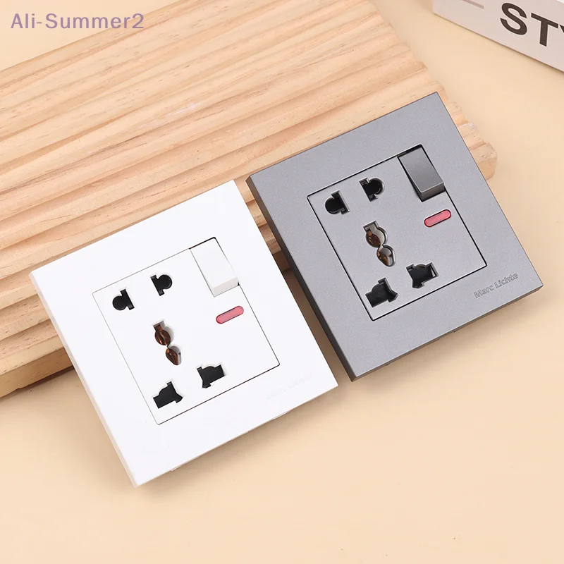 مقبس شحن سريع عالمي 18 وات من النوع C 5 سنون، مخرج كهربائي على الحائط في المملكة المتحدة مع شاحن USB، قابس مقبس طاقة مزدوج ذكي أبيض #2