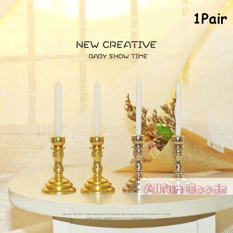 Candle Holder Decor - [TG835]1 Paar 1:12 Poppenhuis Miniatuur Kaarsenhouder