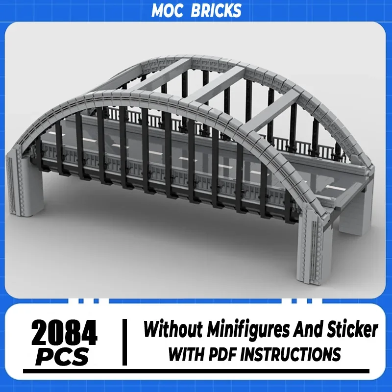 Moc Building Blocks Modern Arch Bridge Model Technology Brick City Street View DIY Construction Toy For Holiday Gifts