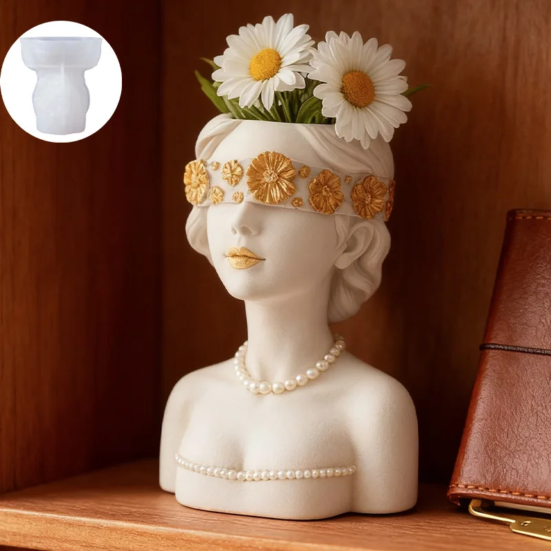 

DIY Silicone Mold for Epoxy Resin Crafts - Masked Lady Scented Candle Cup, Vase & Storage Plaster Mold