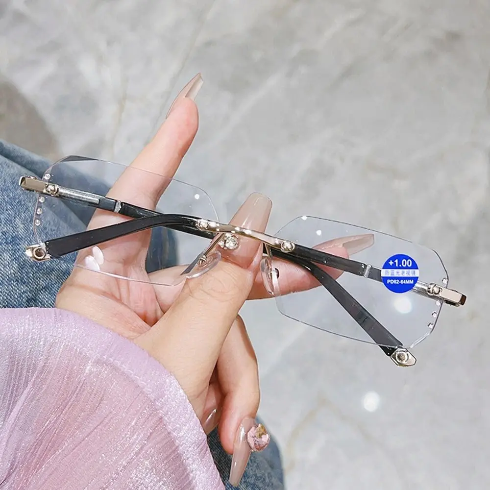 Blue Ray Blocking Anti-Blaulicht-Lesebrille Augenschutz Randlose Schnittkante Hyperopiebrille Ultraleichter Luxus – Detail 16