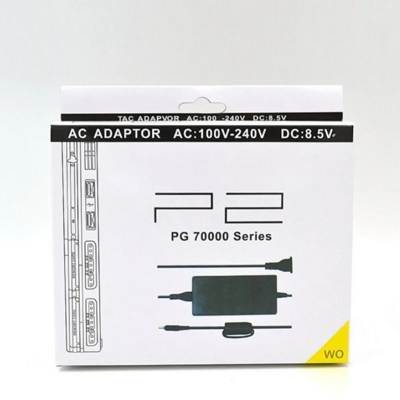 

For PS2 Slim 70000 Console EU Plug / US Plug NEW Power Supply for PS2 Replacement AC Adapter Charger Cable Cord 100‑240V DC 8.5V
