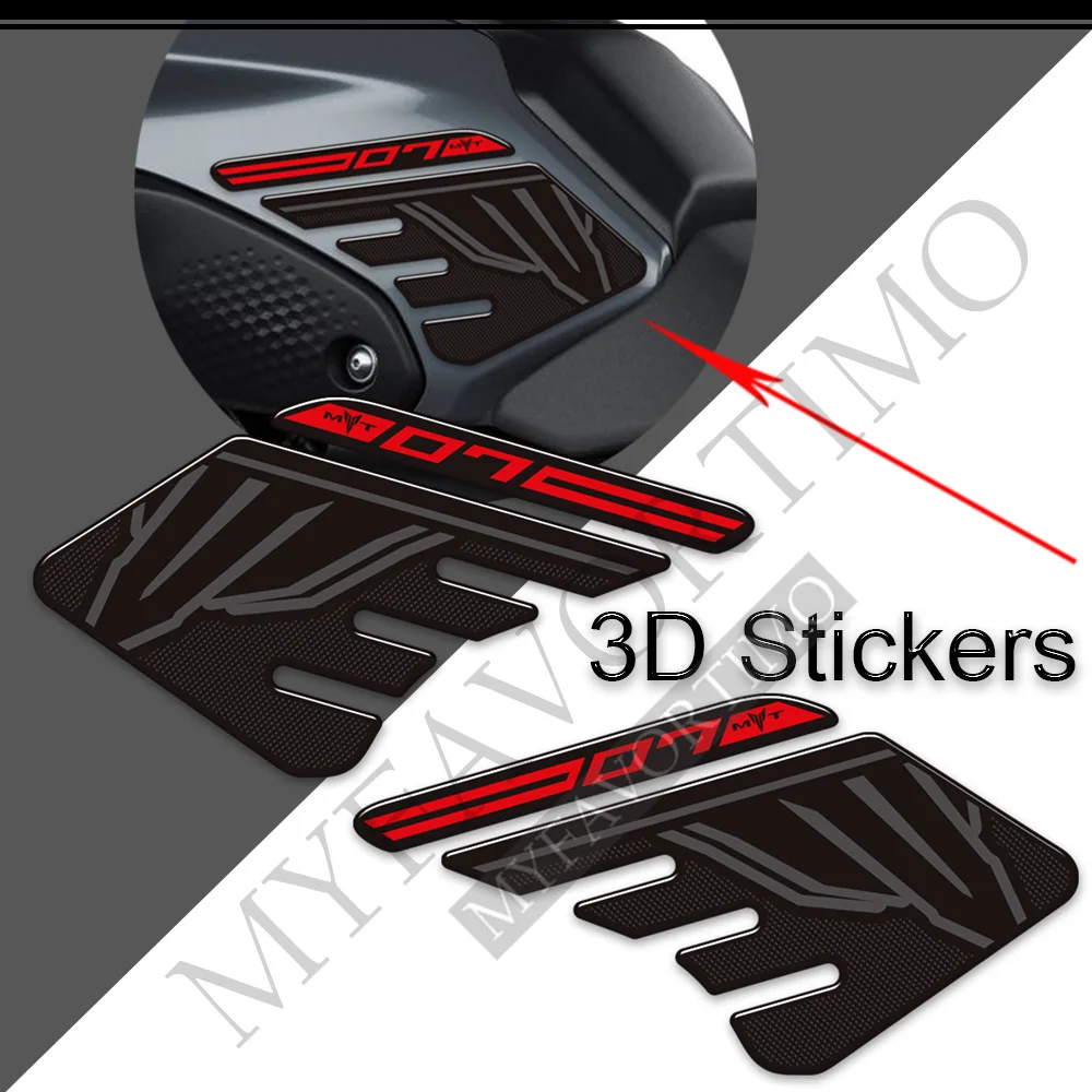For Yamaha MT07 MT 07 SP MT-07 Stickers Decals Tank Pad Kit Knee Wind Deflector Windshield Protection 2021 2022 2023