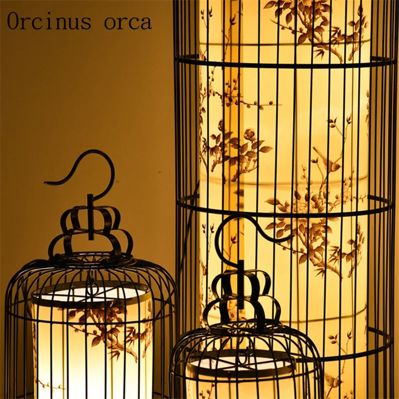 New Chinese iron bird cage chandelier restaurant aisle chandelier creative retro lanterns free shipping