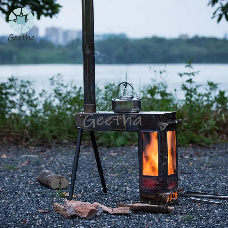 

2023 New Outdoor Wood Stove Stove Extended Picnic Stove Multi-functional Tent Practical Storage