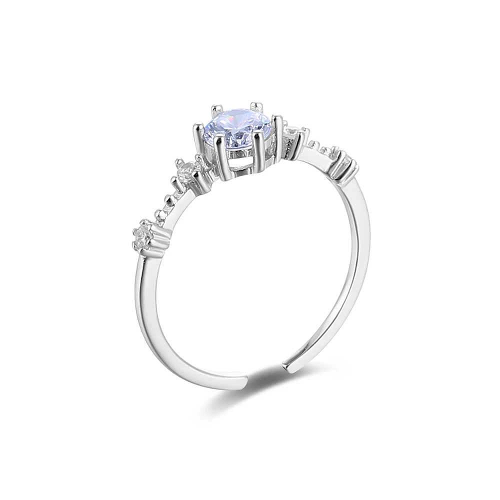 RYJU-Bagues de mariage rondes en zircone pour femme, design classique, bijoux de fiançailles glamour, cadeaux minimalistes, bague sœur, cadeau pour elle, contre-indiqué