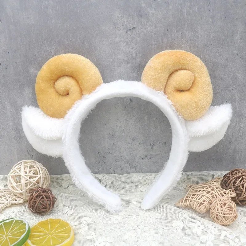 10pcs Party Children Women Girl Sheep Horn Headband Headdress for  Face Wash Shower Hair Accessories  Halloween Costume Cosplay