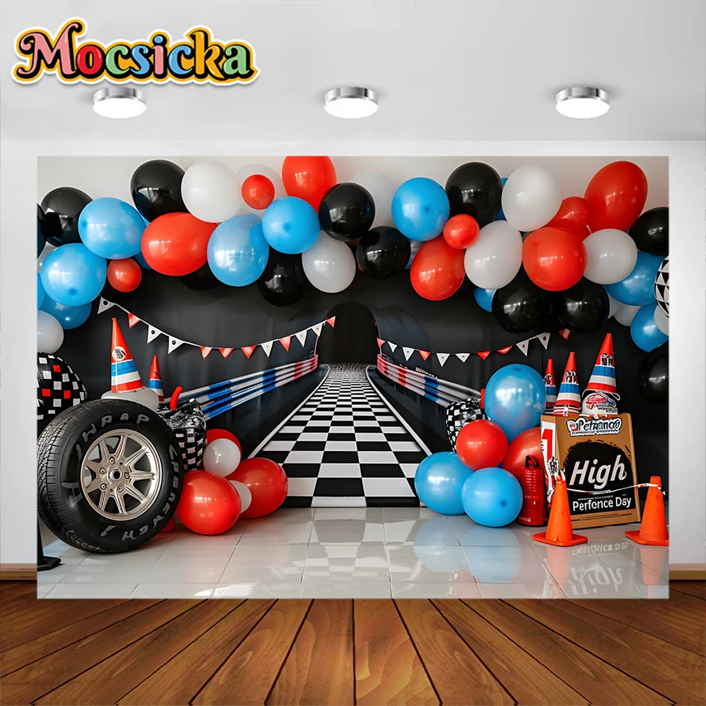 Cartoon Car Photography Background Arch Balloon Props Party Decoration Supplies Kids Birthday Backrops Studio Props Banner