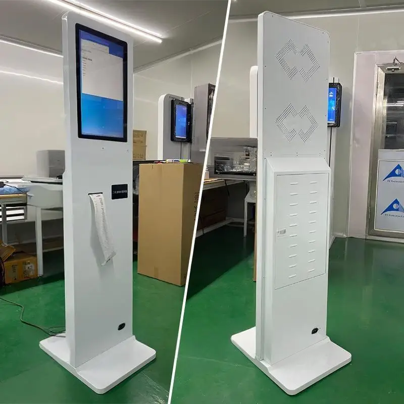 Reader and Payment Function for Hospitals Banks Amusement Parks Queues 21.5-Inch Self-Service Ticket Kiosk with QR Code
