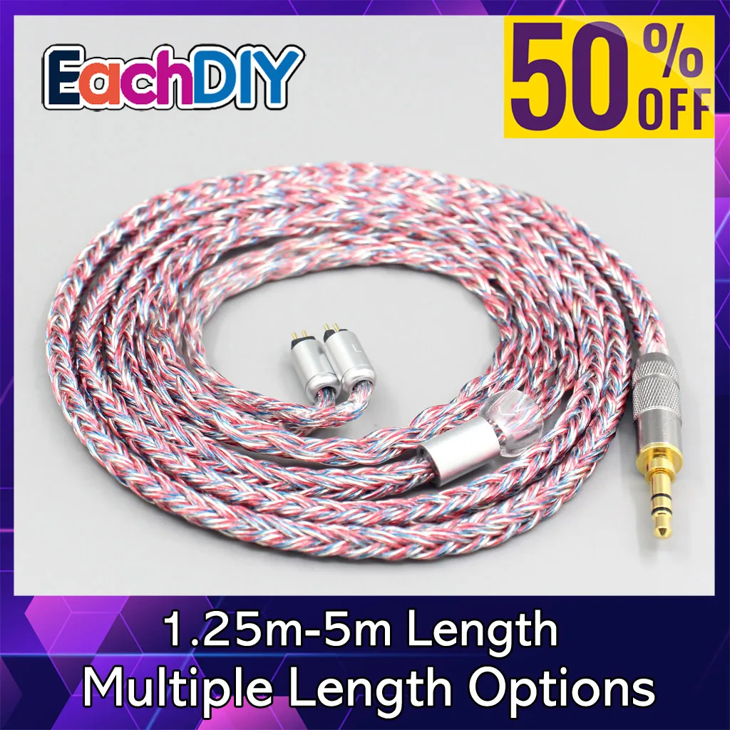 

16 Core Silver OCC OFC Mixed Braided Cable For 0.78mm BA Custom Westone W4r UM3X UM3RC JH13 High Step Earphone LN007596