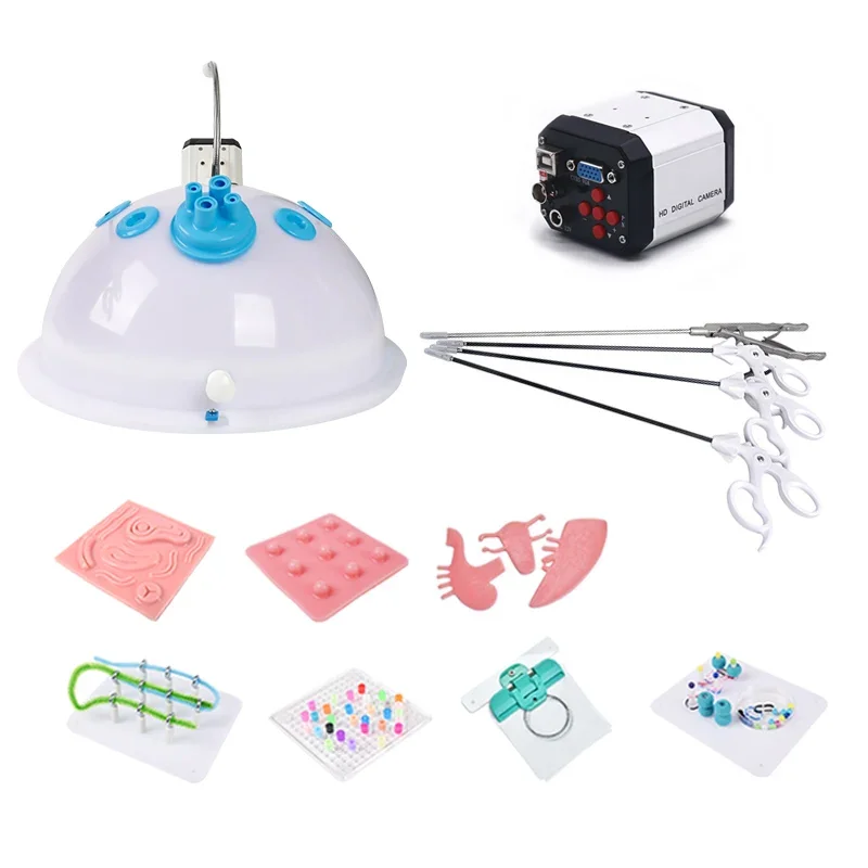 

New Laparoscopic Trainer Box Abdominal Simulator Round Shaped Single port Training box With VGA Camera