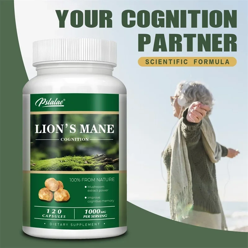 

Lion's Mane Capsules - Reduces Stress, Supports Cognitive Function & Improving Focus, Boosting Brain Function, Supports Immunity