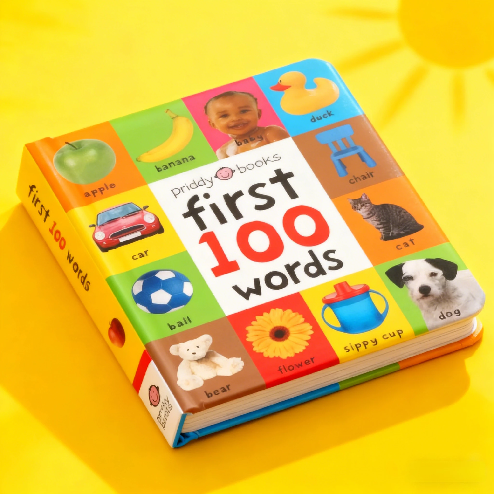 

First 100 Words Board Book for Toddlers,Early Learning Vocabulary Book, Colorful Picture Book for Baby’s First Words & Language