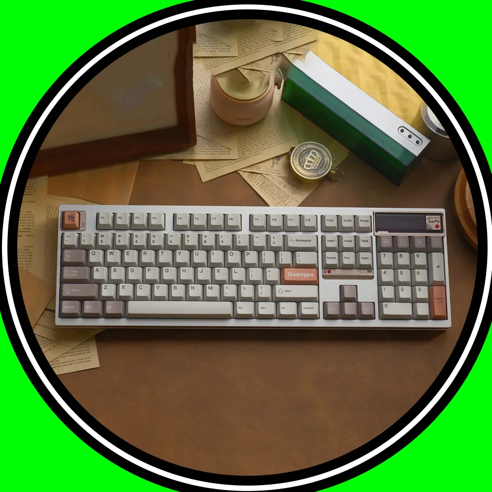 

TICKTYPE DP104 Беспроводная механическая клавиатура, трехрежимная клавиатура, клавиатура из алюминиевого сплава с возможностью горячей замены и экраном, аксессуар для ПК Win/Mac